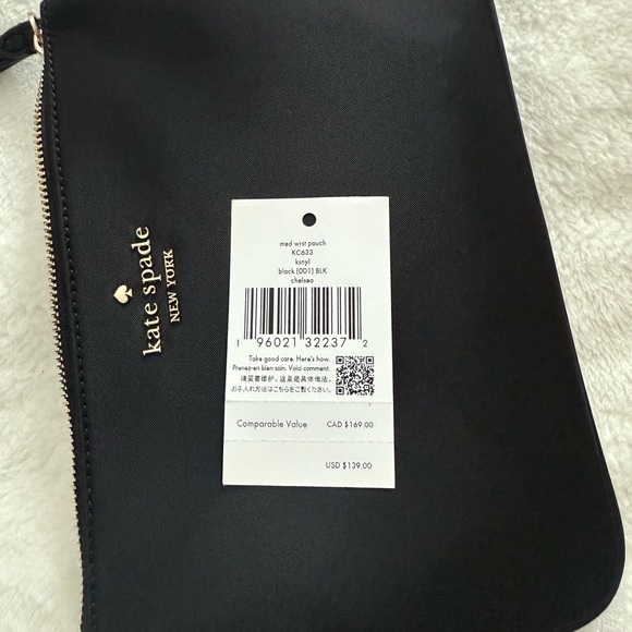 Kate Spade Black Wristlet with Gold Accents - Picture 5 of 6